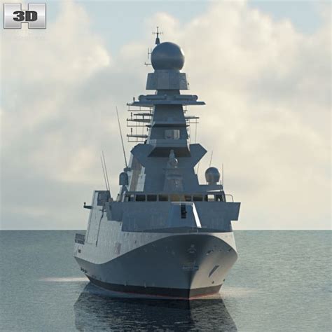 3D model of FREMM frigate | 3d model, Model ships, Water crafts