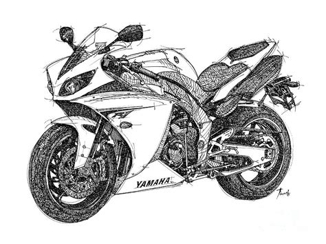 Yamaha R1 Drawing By Drawspots Illustrations Pixels