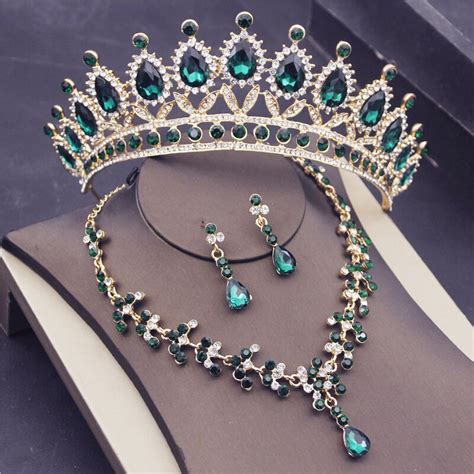 Diademe Pink Sets Ensembles De Bijoux De Mariage Pour Femmes Diad Mes