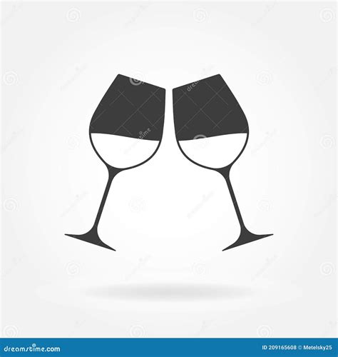 Cheers Icon Two Wine Glasses 矢量图插图 向量例证 插画 包括有 æ™¶ èš‚å ‡æ