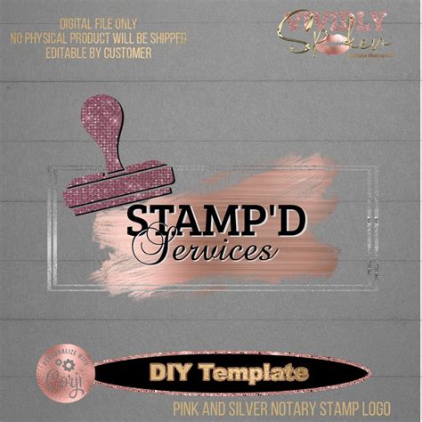 Notary Stamp Logo DIY Editable Template Download - Etsy