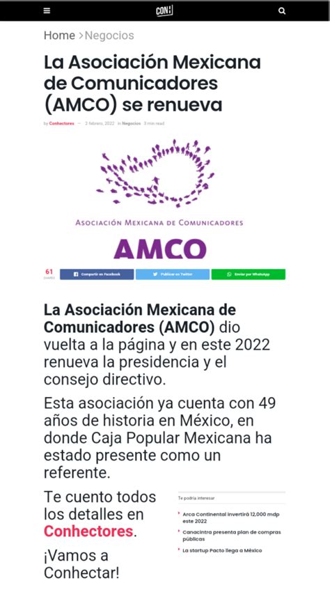 Conhectores La Asociaci N Mexicana De Comunicadores Amco Se Renueva