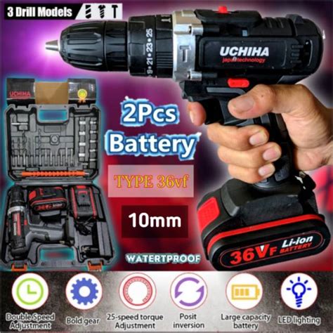 Jual Mesin Bor Baterai Impact Drill Cordless Beton Besi Kayu Obeng