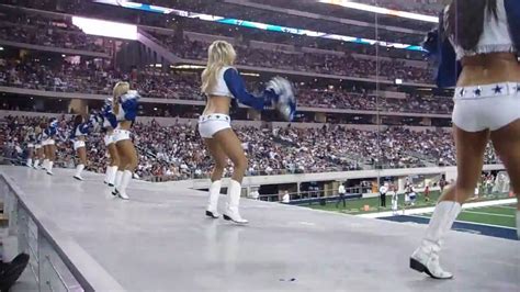 Dallas Cowboy Cheerleaders Dancing Atop The Endzone Youtube