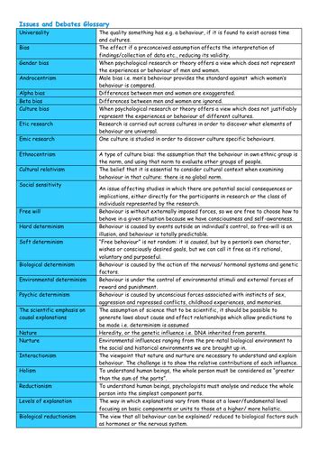 Aqa A Level Psychology Issues And Debates A Comprehensive A Standard Revision Guide Teaching