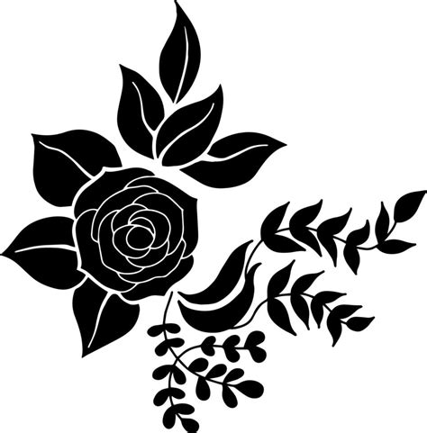 Vector Rose Flower Silhouette Design 7802789 Vector Art at Vecteezy