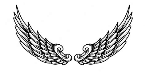 Premium Vector Vector Angel Wings Tattoo Design