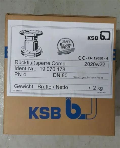 KSB MINI COMPACTA Rückschlagklappe DN 80 Rückflußsperre U7 Nr 19070178