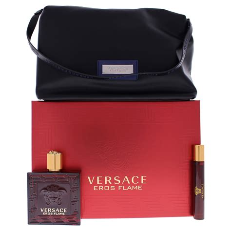 Set De Perfume Edp Versace Eros Flame Para Hombre 3pc Incluye Perfume