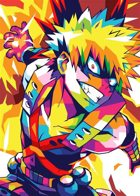 Katsuki Bakugou Wpap Poster By Namrahc Kunatip Displate Anime