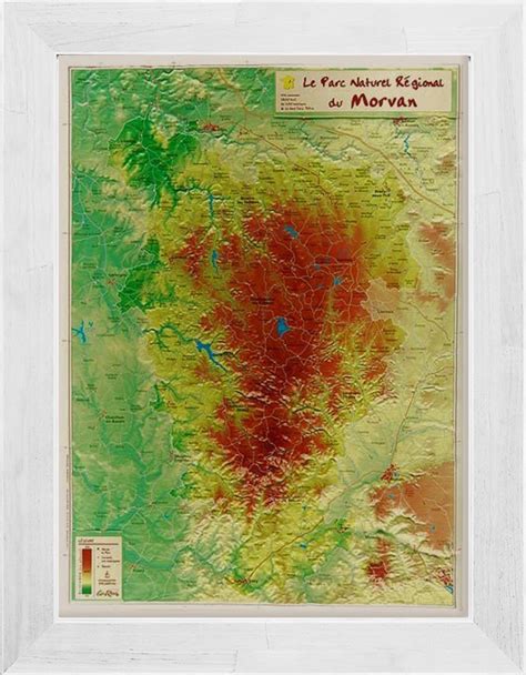 Carte En Relief Du Pnr Du Morvan Encadr E Georelief