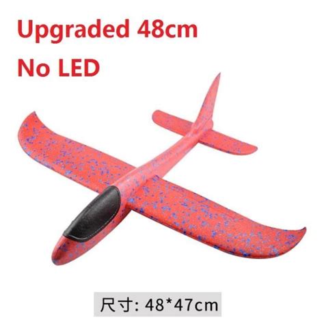 Rouge 48cm SANS LED Planeur En Mousse Epp De 48 Cm À Lancer À La Main