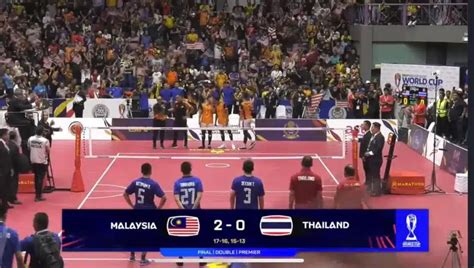 Piala Dunia Sepak Takraw Malaysia Atasi Thailand Juara Acara Beregu