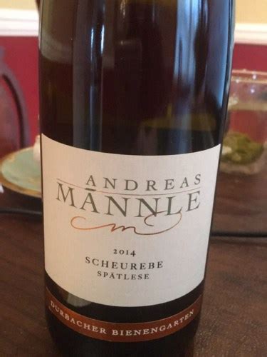 Andreas Mannle Scheurebe Spätlese Vivino US