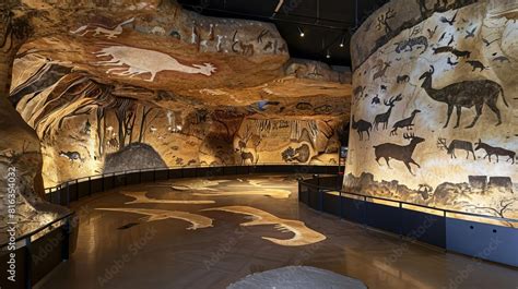 An Educational Exhibit About The Lascaux Caves With Replicas Of The