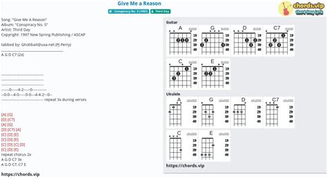 Chord: Give Me a Reason - tab, song lyric, sheet, guitar, ukulele ...