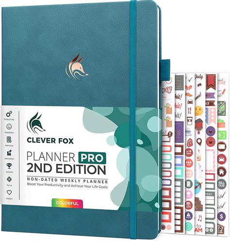 Clever Fox Planner PRO 2 edición Agenda semanal sin fecha para