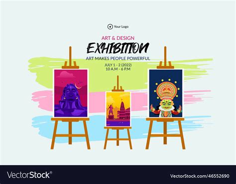 Art and design exhibition landscape banner design Vector Image