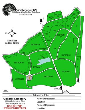 Spring Grove Cemetery Map - Fill Online, Printable, Fillable, Blank ...