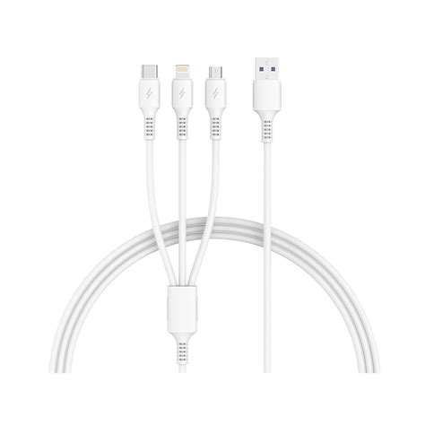 สายชาร์จ คุณภาพดี Veger 3 In 1 Data Cable 1m White Studio7 Online