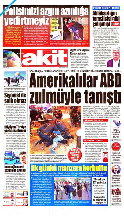 Yeni Akit Gazetesi 02 Haziran 2020 Salı