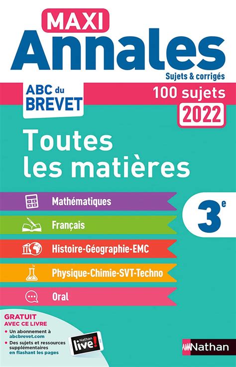 Annales Du Brevet Les Meilleurs Livres Pour R Viser Le Brevet