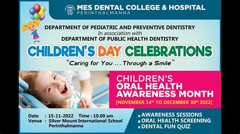 Childrens Oral Health Awareness Month 15th November 2022 Silver