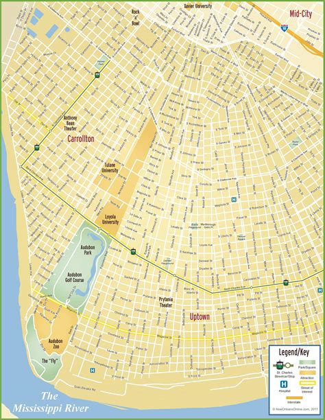 New Orleans Uptown map