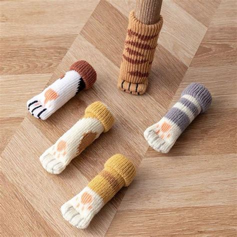 4PCs Cat Chair Socks Cat Paw Table Foot Socks Chair Leg Covers Etsy