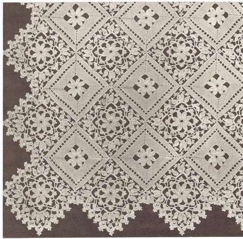 Vintage Crochet Pdf Pattern Motif For Tablecloth Bedspread Runner