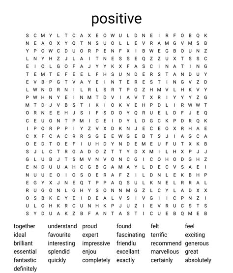 Positive Word Search Wordmint