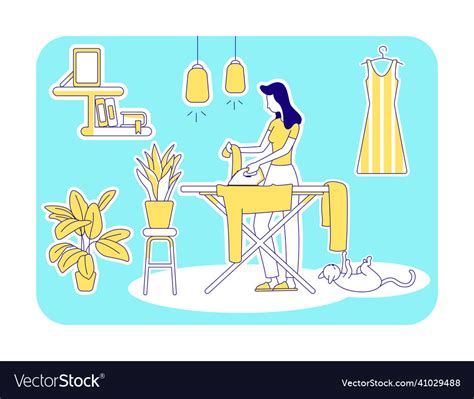 Housekeeping Flat Silhouette Royalty Free Vector Image