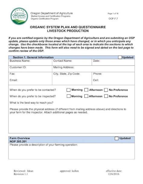 Pdf Organic System Plan And Questionnaire Livestock  Anic System Plan And Questionnaire