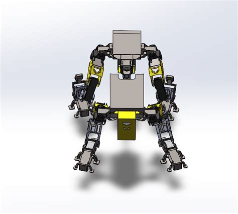 完美四足机器人机械狗solidworks 2021模型图纸下载 懒石网