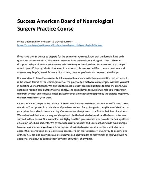 Ppt Success American Board Of Neurological Surgery Practice Course