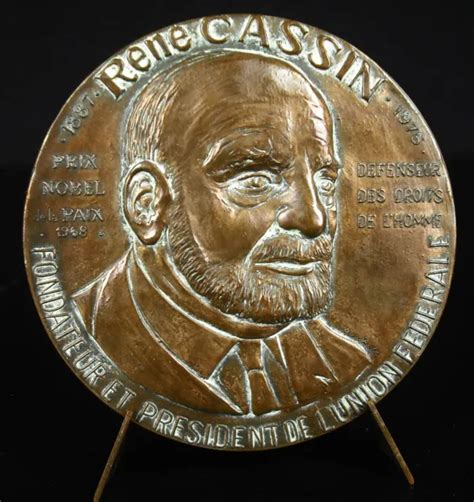 Medal Rene Cassin Prix Nobel Price De La Paix To Jean Laurin G