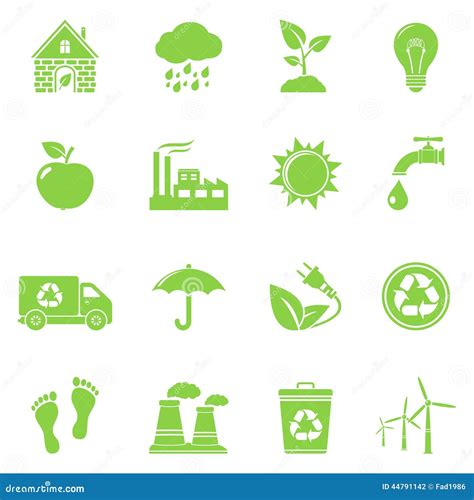 Ecology And Recycle Icons Stock Vector Illustration Of Conservation