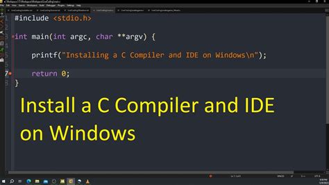 Install C Compiler And Ide On Windows Youtube