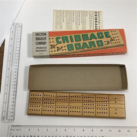 Vintage Milton Bradley Co Cribbage Board Game 4626a Etsy