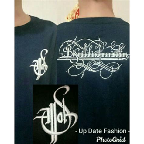 Jual Baju Kaos Islami Pria Wanita Cotton Combed S Bordir Logo Allah