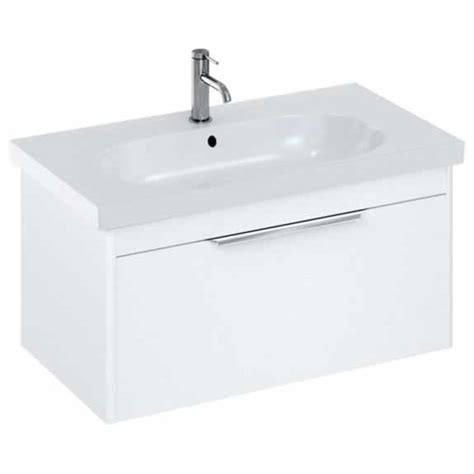 Britton Shoreditch Mm Matt White Wall Hung Single Drawer Vanity Unit