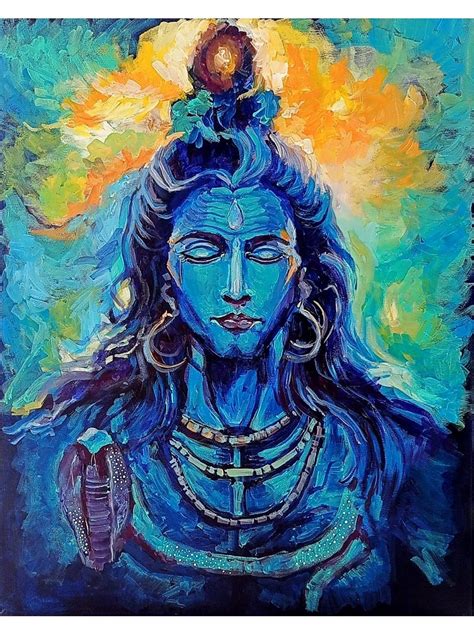 Lord Shiva Abstract Painting Acrylic On Canvas By Antara Pain