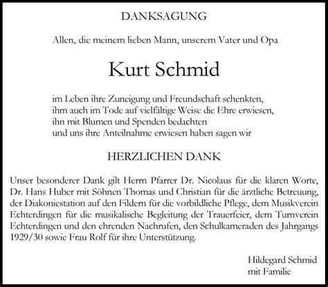 Traueranzeigen Von Kurt Schmid Stuttgart Gedenkt De