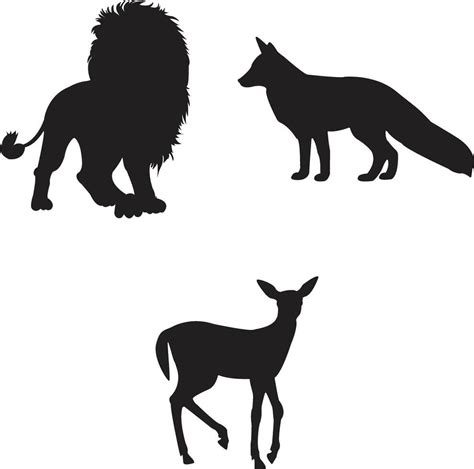 Set of Different Wildlife Silhouette. Vector Illustration 36893172 Vector Art at Vecteezy