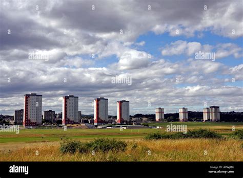 The Area Of Seaton With Its Tower Blocks On The Coast At Aberdeen