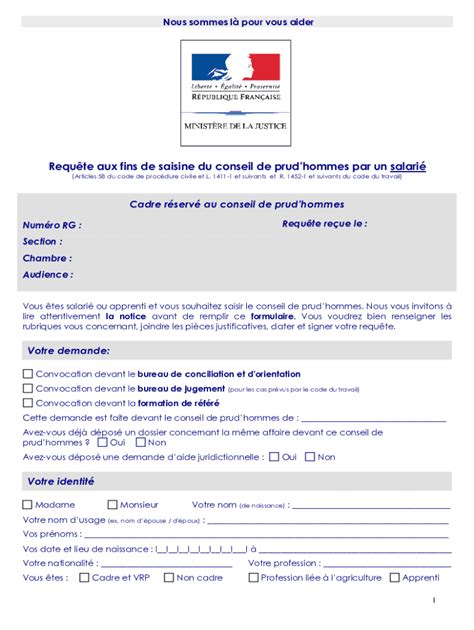 Fillable Online Fillable Online Requte Aux Fins De Saisine Du Conseil