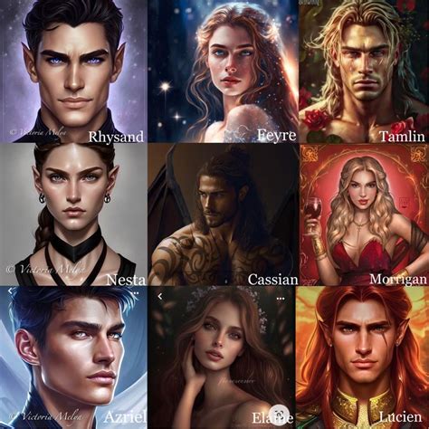 Acotar Cast Pt 1 A Court Of Mist And Fury Fan Book Character Portraits