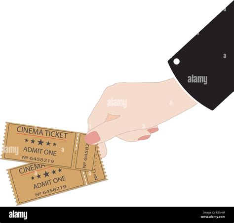 Hand Holds Tickets On A White Background Stock Vector Image And Art Alamy