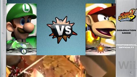 Mario Strikers Charged Luigi VS Diddy Kong Professional Difficulty