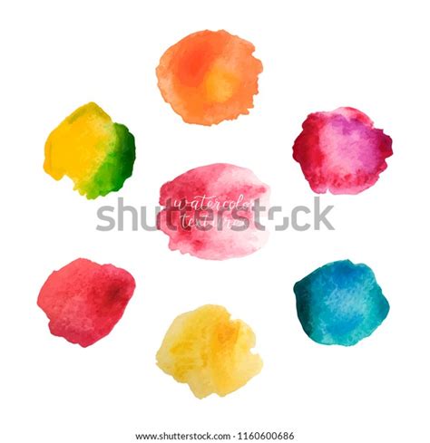 Set Rainbow Watercolor Stains On White Stock Vector Royalty Free